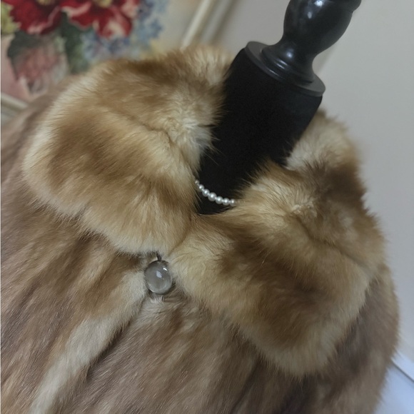 Vintage Genuine Full length STONE MARTEN Fur Coat Stroller